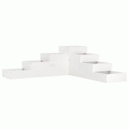 Helloshop26 - Jardinière 4 niveaux en bois massif design en forme de L pour balcon 106 x 104,5 x 36 cm en bois de pin blanc 02_0048510 - blanc Bois m