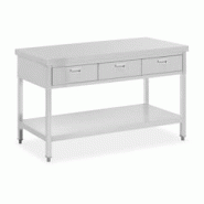 Helloshop26 - Table de travail avec tiroirs 150 x 60 cm 295 kg table plan de travail table de travail atelier acier inoxydable 14_0005146 - 3000229511 Helloshop26 - Table de travail avec tiroirs 150 x 60 cm 295 kg table plan de travail table de travail atelier acier inoxydable 14_0005146 - 3000229511