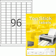 HERMA 9600 étiquettes blanches Top Stick, format 30,5 x 16,9 mm (100 feuilles A4 / cdt) - 4023145087282