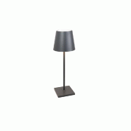 Lampe De Table Led Zafferano Poldina L Desk, Gris Foncé, Rechargeable Et Dimmable, Avec Une Autonomie Allant Jusqu'À 12 Heures. - gris 8054040728914