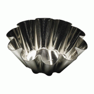 Moule à briochette 10 côtés - acier inox 18/10 - Diamètre 75mm - Louis Tellier - 193730