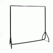 Portant droit fixe Noir Chromé - 150x150 cm - Tube acier Ø 32mm - Supporte 90kg