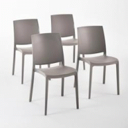 RATTATAN Set 4 Chaises en polypropylène avec fibre de verre empilables pour extérieur et jardin, bar et restaurant, cuisine moderne - CARMEN - Tour RATTATAN Set 4 Chaises en polypropylène avec fibre de verre empilables pour extérieur et jardin, bar et restaurant, cuisine moderne - CARMEN - Tour