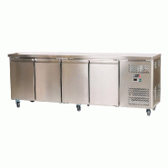 Romux® Table Réfrigérée Négative 4 Portes 225x60 cm avec Refroidissement Froid Ventilé | Table de Congélation en Acier Inox Capacité 553 L et Romux® Table Réfrigérée Négative 4 Portes 225x60 cm avec Refroidissement Froid Ventilé | Table de Congélation en Acier Inox Capacité 553 L et