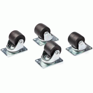 Roulettes Robustes pour Rack/Cabinet Serveur - Set de 4 Roues Universelles M6 50mm - Roulettes Pivot
