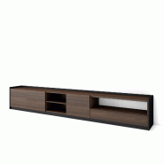 SKRAUT HOME Meuble TV, Banc Télé, 310x50x37 cm, Pour les TV jusqu'à 80", Meubles de salon, Chêne foncé et Noir - marron Bois manufacturé 688_13