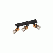 Spot 3xE14, 40 W Max, métal noir mat et bois - Trio - Tosh 3 - noir métal 4017807467666