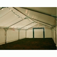 Tente de stockage fermée complete / structure fixe en acier / couverture unie / ancrage au sol avec platine / 12 x 6 x 3.30 m