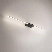 Zafferano Brilliant Applique Ou Plafonnier À Led, Design Linéaire En Aluminium Peint En Noir, Diffuseur Cylindrique 360°, Dimmable 9W, 87,2 Cm - no