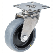 Roulette pivotante de 75 mm en acier inoxydable avec thermoplastique gris conducteur d'électricité Roulette pivotante de 75 mm en acier inoxydable avec thermoplastique gris conducteur d'électricité