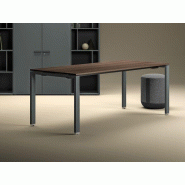 Bureau de direction Prepsto en bois moderne et passage de câbles en option Bureau de direction Prepsto en bois moderne et passage de câbles en option
