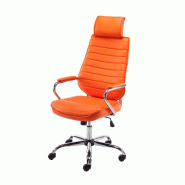 CLP Fauteuil de bureau Rako similicuir Orange - orange polyester 191146009 CLP Fauteuil de bureau Rako similicuir Orange - orange polyester 191146009