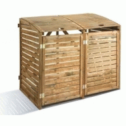 D-bu-0100034 - cache poubelle double en bois - pratik - l150xp90xh125cm