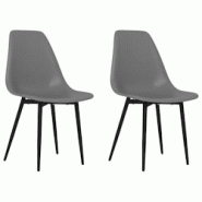 Décoshop26 - Set de 2 chaises de salle à manger dossier incurvé en PP gris DEC025533 - gris 3000255298747 Décoshop26 - Set de 2 chaises de salle à manger dossier incurvé en PP gris DEC025533 - gris 3000255298747