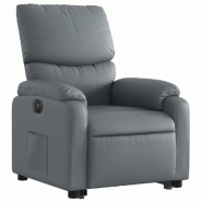Fauteuil inclinable électrique gris similicuir Modèle Uvessa - 8721012173910