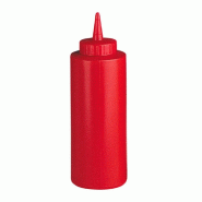 Flacon à sauces 360ml polyéthylène rouge - par 6
