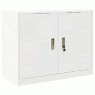 Helloshop26 - Armoire de rangement moderne avec portes verrouillables 90 x 40 x 70 cm en acier laminé à froid blanc 02_0054814 - blanc acier 3000238