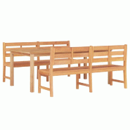 Helloshop26 - Ensemble à dîner salon de jardin meuble d'extérieur 3 pièces bois de teck massif 02_0014254 - Bois massif 3000132111534