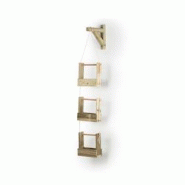 HORTALIA Jardinière suspendue Woody 3B en bois traité pour l’extérieur - marron Bois massif 500112 HORTALIA Jardinière suspendue Woody 3B en bois traité pour l’extérieur - marron Bois massif 500112