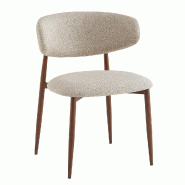 Lot de 2 Chaises Hortense greige, 76x54x56 cm,  France mobilier chr - multicolore acier 3760326527793
