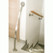 Main-courante murale métal intérieur ou extérieur - inox - bois - verre