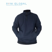 Sweat-shirt de travail manches longues marine en polyester - Typhon+ PBV - micro polaire intérieure, renfort coudes et poches zippées_0