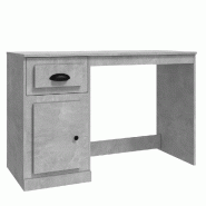 VidaXL Bureau avec tiroir gris béton 115x50x75 cm bois d'ingénierie Modèle Apex Nova - gris 816476