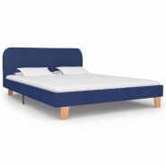 VidaXL Cadre de lit sans matelas bleu tissu 140x200 cm Modèle Xervelis - 280878