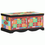 VidaXL Table basse multicolore 90x50x40 cm bois de manguier massif Modèle Panorama Plus - 4017561