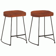 VidaXL Tabourets De Bar Gavin Lot De 2 45x38x53cm Bois Massif Manguier - 344914