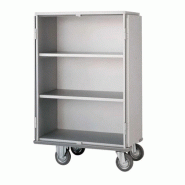 Ariane Chariot-armoire linge propre à 2 battants, étagères, pare-chocs supérieur, serrure à clé et frein sur une roue pivotante - 1550 ON 501 C2