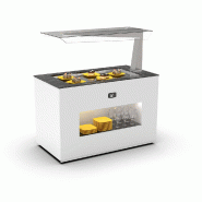 Buffet réfrigéré îlot avec pare-haleine - Plaque froide - BUF15A | Sayl Barcelona