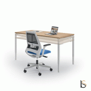 Bureau réglable Idea 01 - Quadrifoglio - 160, Blanc, Noyer canaletto