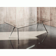 Bureau de direction Arkitek en verre trempé et structure aluminium poli Bureau de direction Arkitek en verre trempé et structure aluminium poli