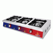 Cuisinière professionnelle à gaz 3 feux pour restaurants - Gasfrit - inox GFD7 Cuisinière professionnelle à gaz 3 feux pour restaurants - Gasfrit - inox GFD7