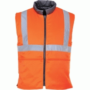 Gilet de froid réversible RIS orange RT44 - XXL - Certifié CE - Bandes réfléchissantes - 4 poches Gilet de froid réversible RIS orange RT44 - XXL - Certifié CE - Bandes réfléchissantes - 4 poches