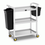 Helloshop26 - Chariot de service pour hôtel 150 kg 2 récipients aluminium 14_0005908 - aluminium 3000237541533
