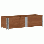 Helloshop26 - Jardinière bac lit surélevé plantes fleurs terrasse jardin 150 x 50 cm bois massif de pin marron 02_0037438 - marron métal 3000217817337