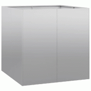 Helloshop26 - Jardinière carrée design moderne 80 x 80 x 80 cm idéale pour extérieur jardin balcon en acier galvanisé gris 02_0051567 - gris acie