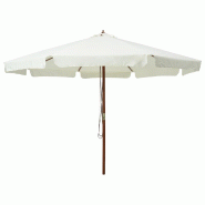 Helloshop26 - Parasol avec mât en bois 330 cm blanc sable 02_0008120 - 3000434582728