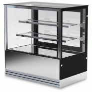 KLIMAITALIA Vitrine de pâtisseries ventilée inox et verre trempé. Portes coulissantes et lumières LED. Thermo num. T° +2°C/+10°C. Mod. DELUXE92