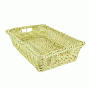 Manne osier rectangle empilable naturel 40x30x10cm - par 8