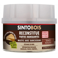 Mastic sans styrène sintobois acajou 190g + 8g - SINTO - 33770 - 082394 Mastic sans styrène sintobois acajou 190g + 8g - SINTO - 33770 - 082394