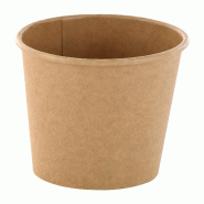 Nvase Ecolomique - 50Pcs - Pot à soupe et glace en carton kraft brun sans plastique, Waterbased Ø61mm H65mm 120ml - marron en carton NVS210POW122