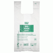 PAPSTAR 100 Sacs à chemises, film bio 55 cm x 28 cm x 20 cm transparent Sac à noeuds sur rouleau - Matériau naturel 88296