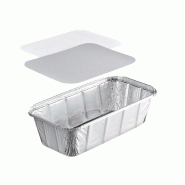 Plat Aluminium Profond NOVATRAY 900ml (217x112mm) + Couvercle - ECO PACK - Spécial Rôtisseur & Plats Sauce - Lot de 6000 - KBXL900RS