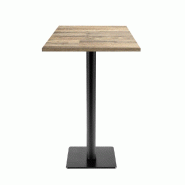 RestooTab - Mange-debout Milan T 50x50cm décor vieux plancher - marron fonte TB-MITFF-5050M-VIEU.P