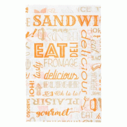 Sachet papier ingraissable burger et hotdog Parole orange 12+7x18cm - par 500