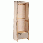 San Ignacio KIPIT - Portant à vêtements avec 2 tiroirs en tissu et bois 113 x 42 x 30cm couleur beige - SANR357