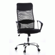 Siège de bureau / Fauteuil de direction ARIA HIGH, tissu maille / simili cuir noir,chromé hjh OFFICE - noir plastique 621100